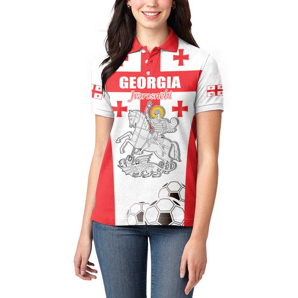 Custom Georgia Football We are Champions Women Polo Shirt Sporty Style with Coat of Arms