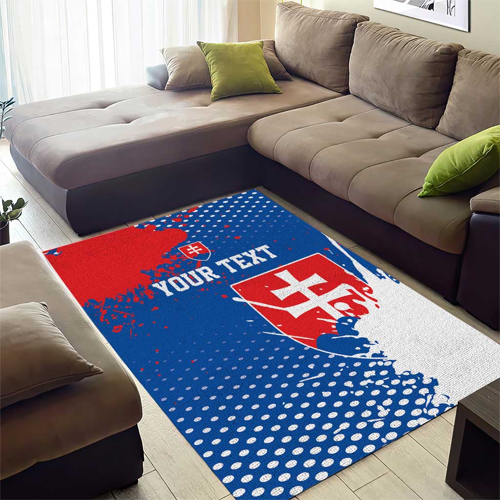 Personalized Slovakia Coat of Arms Area Rug Map Flag Style