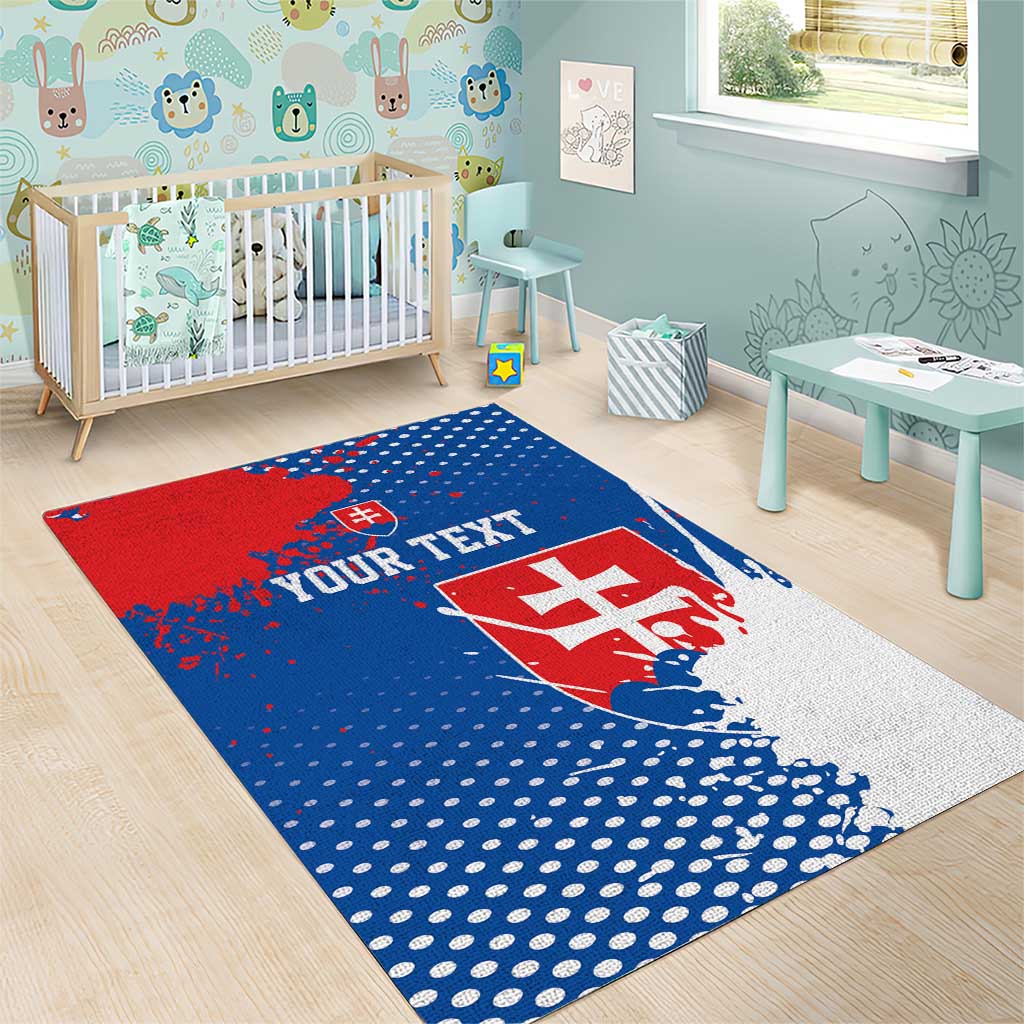 Personalized Slovakia Coat of Arms Area Rug Map Flag Style