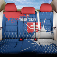 Personalized Slovakia Coat of Arms Back Car Seat Cover Map Flag Style
