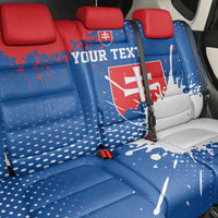 Personalized Slovakia Coat of Arms Back Car Seat Cover Map Flag Style