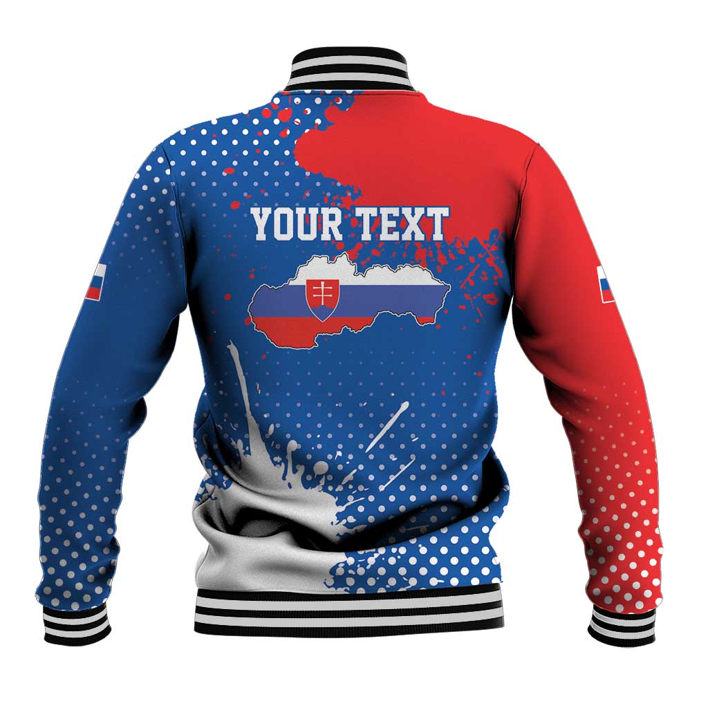 Personalized Slovakia Coat of Arms Baseball Jacket Map Flag Style