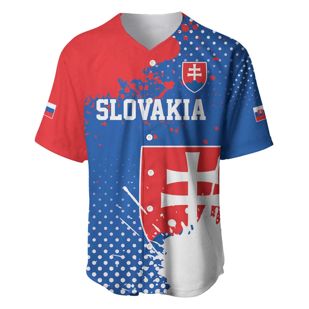 Personalized Slovakia Coat of Arms Baseball Jersey Map Flag Style