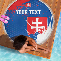 Personalized Slovakia Coat of Arms Beach Blanket Map Flag Style