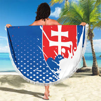 Personalized Slovakia Coat of Arms Beach Blanket Map Flag Style