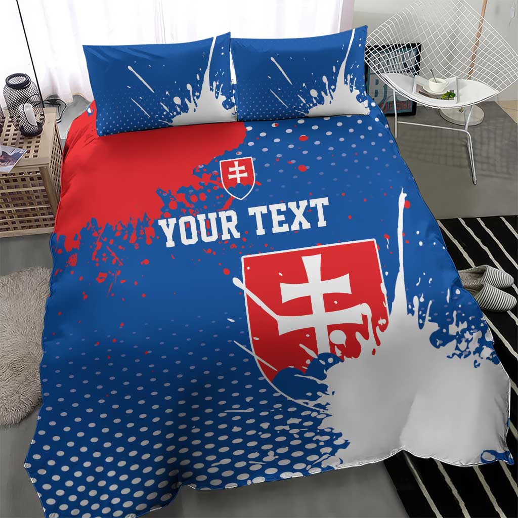 Personalized Slovakia Coat of Arms Bedding Set Map Flag Style