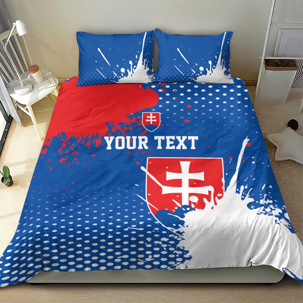 Personalized Slovakia Coat of Arms Bedding Set Map Flag Style