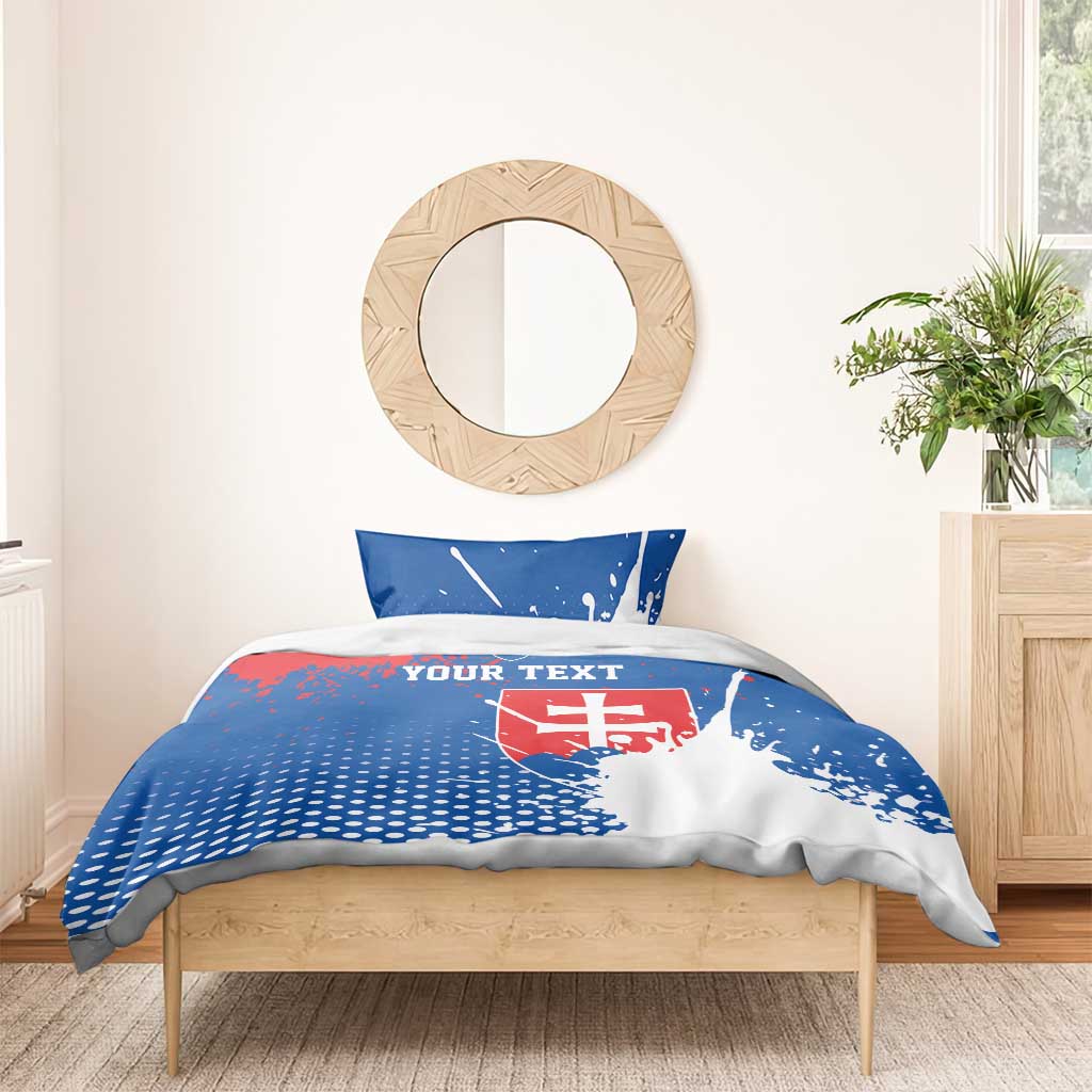 Personalized Slovakia Coat of Arms Bedding Set Map Flag Style