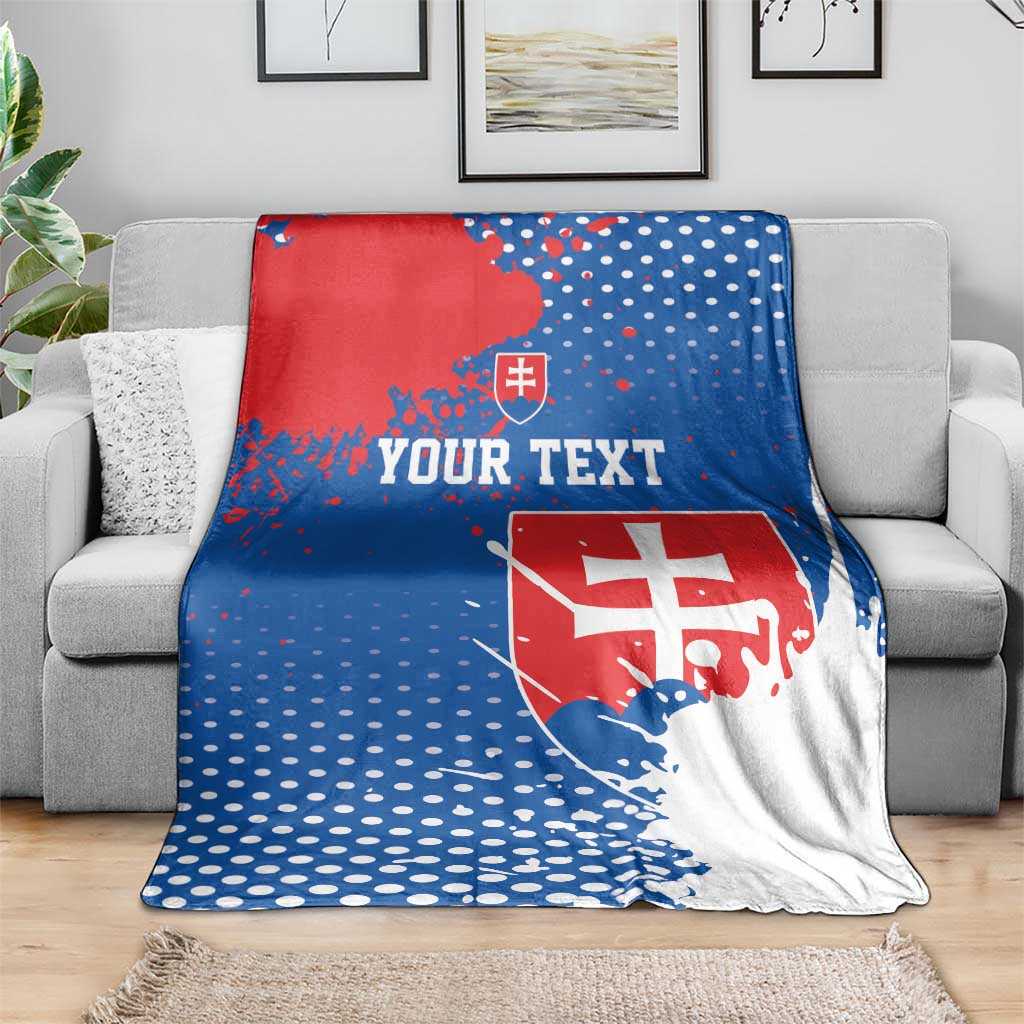 Personalized Slovakia Coat of Arms Blanket Map Flag Style