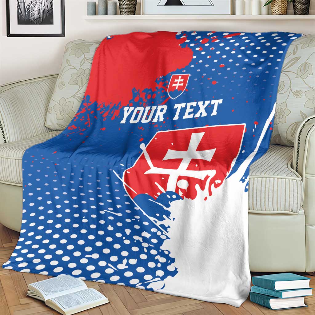 Personalized Slovakia Coat of Arms Blanket Map Flag Style