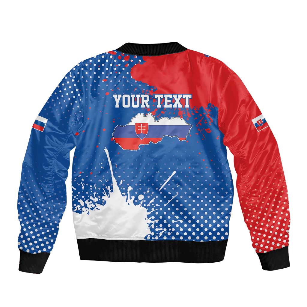 Personalized Slovakia Coat of Arms Bomber Jacket Map Flag Style