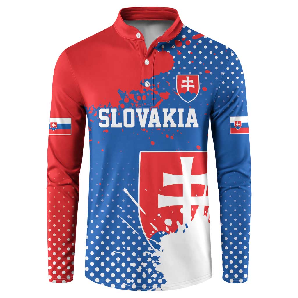 Personalized Slovakia Coat of Arms Button Sweatshirt Map Flag Style