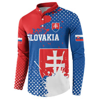 Personalized Slovakia Coat of Arms Button Sweatshirt Map Flag Style