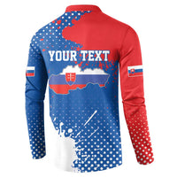 Personalized Slovakia Coat of Arms Button Sweatshirt Map Flag Style