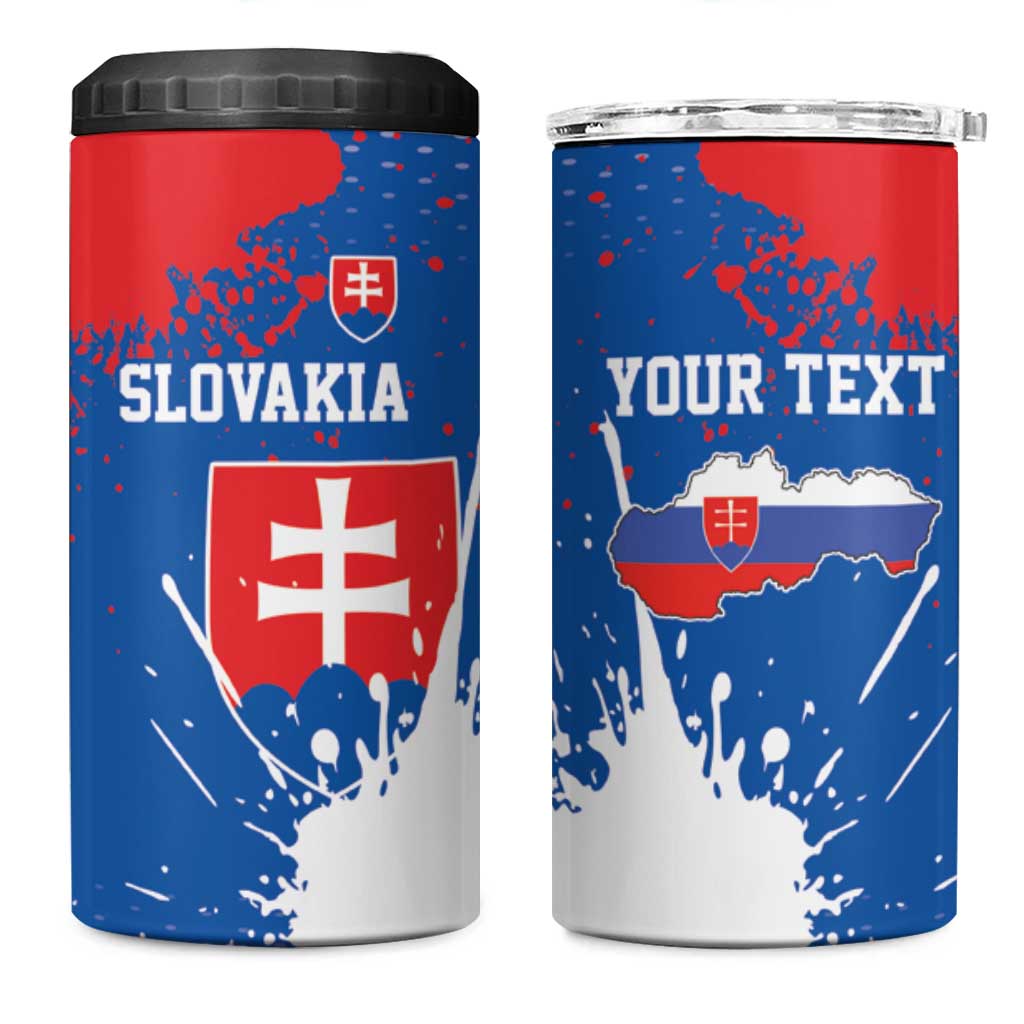 Personalized Slovakia Coat of Arms 4 in 1 Can Cooler Tumbler Map Flag Style