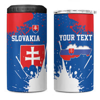 Personalized Slovakia Coat of Arms 4 in 1 Can Cooler Tumbler Map Flag Style