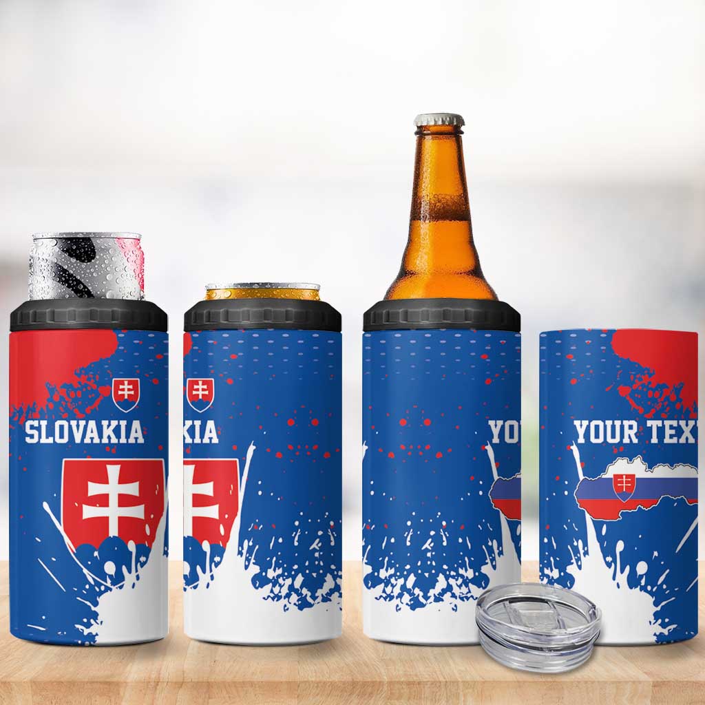 Personalized Slovakia Coat of Arms 4 in 1 Can Cooler Tumbler Map Flag Style
