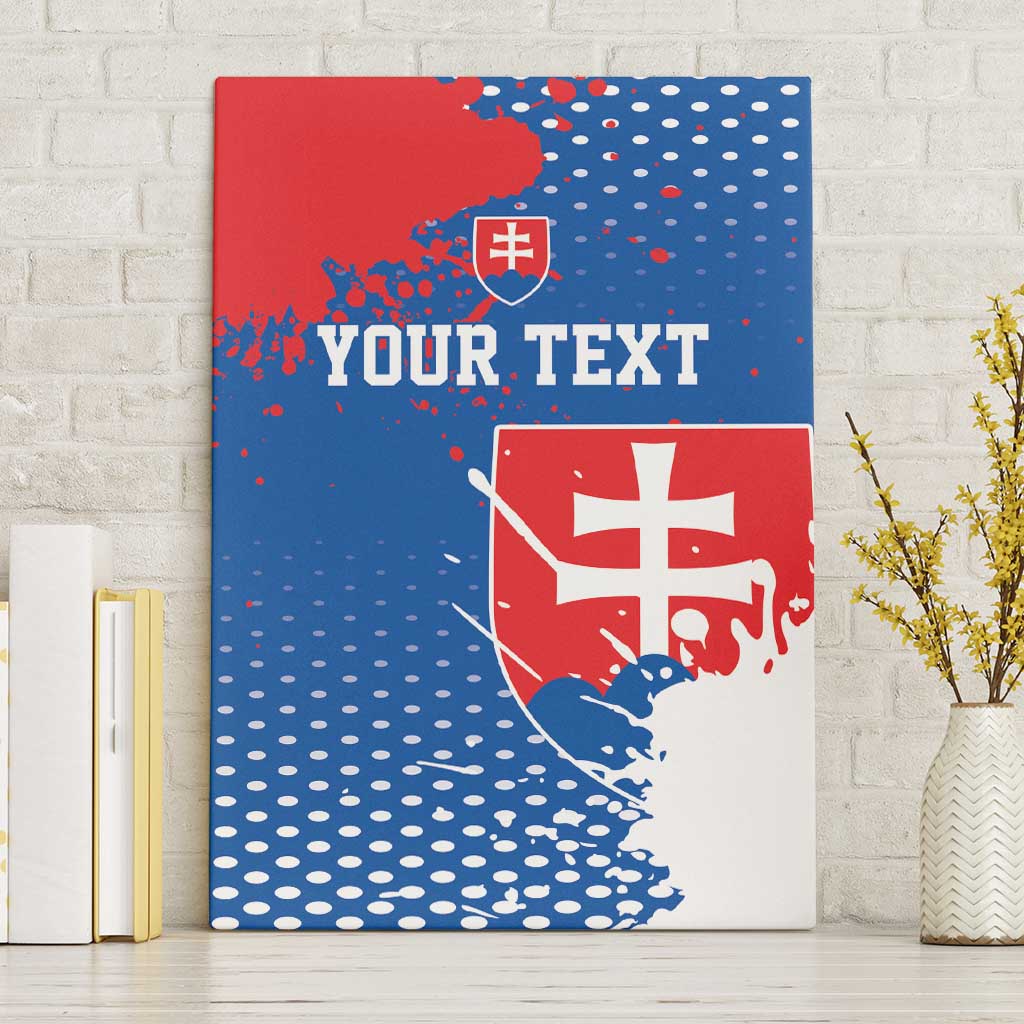 Personalized Slovakia Coat of Arms Canvas Wall Art Map Flag Style