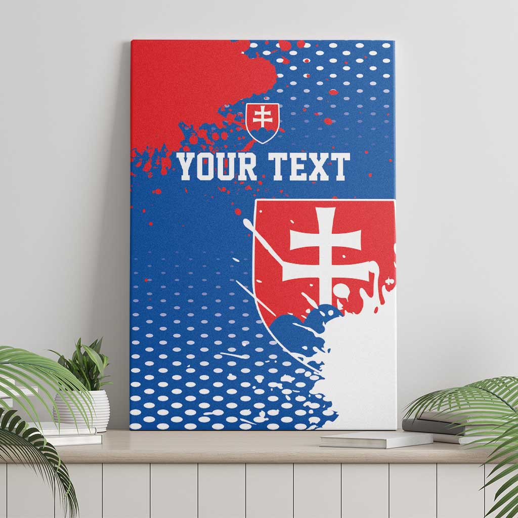 Personalized Slovakia Coat of Arms Canvas Wall Art Map Flag Style