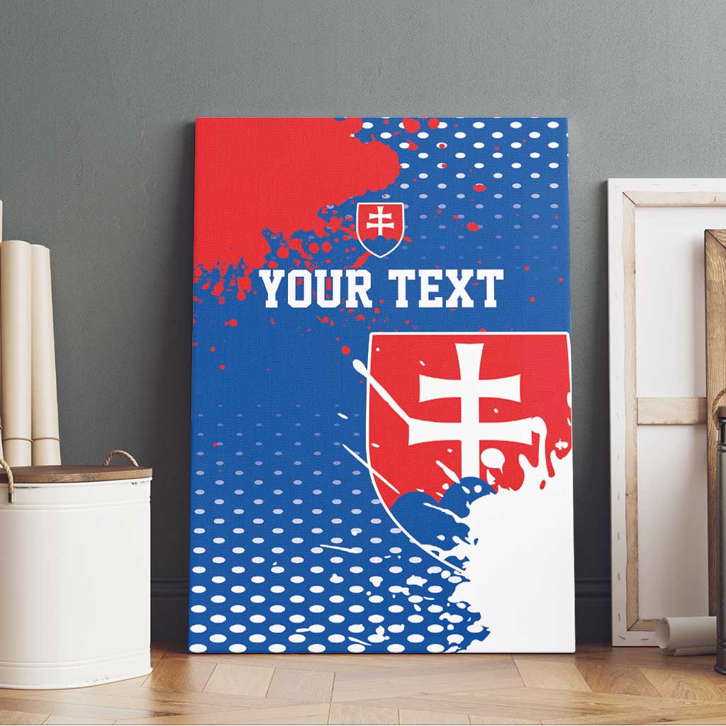 Personalized Slovakia Coat of Arms Canvas Wall Art Map Flag Style