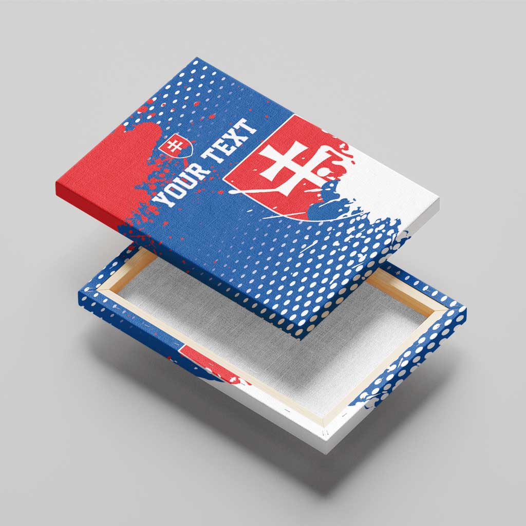 Personalized Slovakia Coat of Arms Canvas Wall Art Map Flag Style