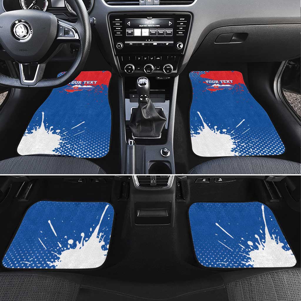 Personalized Slovakia Coat of Arms Car Mats Map Flag Style