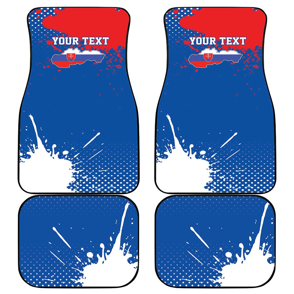 Personalized Slovakia Coat of Arms Car Mats Map Flag Style