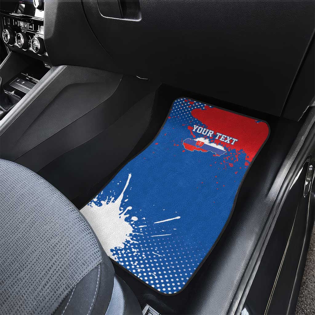 Personalized Slovakia Coat of Arms Car Mats Map Flag Style