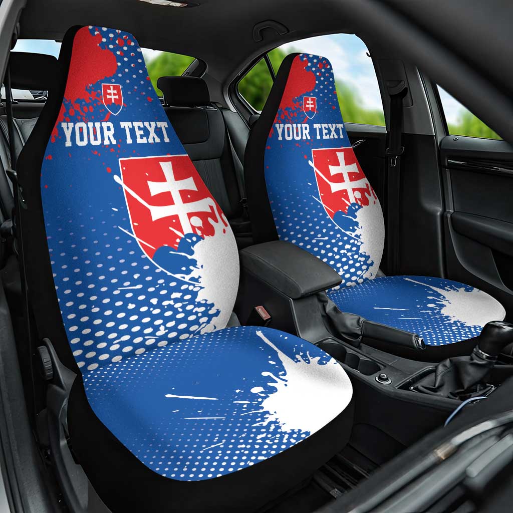 Personalized Slovakia Coat of Arms Car Seat Cover Map Flag Style
