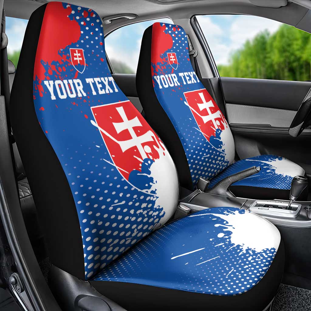 Personalized Slovakia Coat of Arms Car Seat Cover Map Flag Style