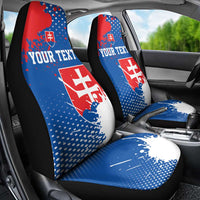 Personalized Slovakia Coat of Arms Car Seat Cover Map Flag Style