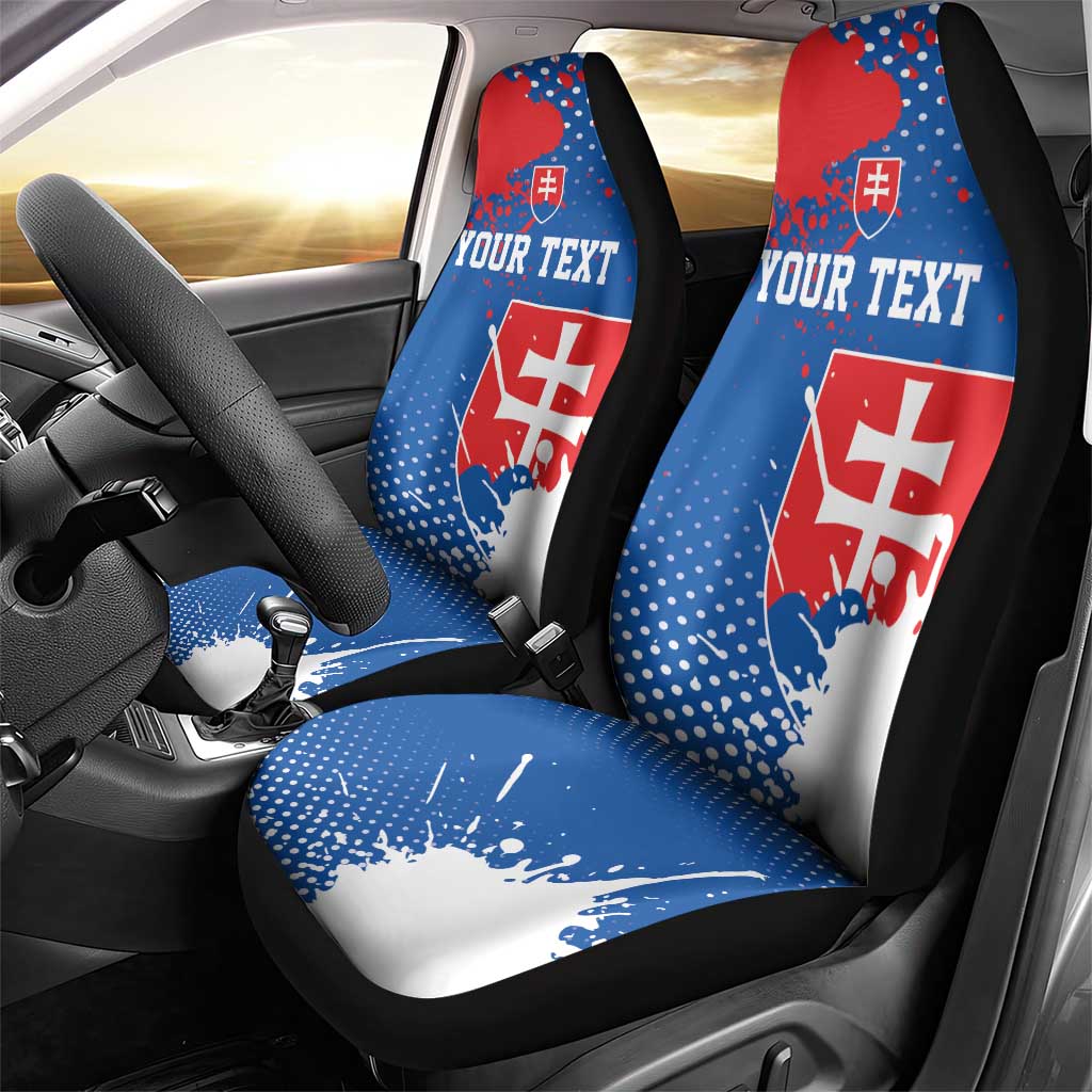 Personalized Slovakia Coat of Arms Car Seat Cover Map Flag Style