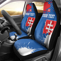 Personalized Slovakia Coat of Arms Car Seat Cover Map Flag Style