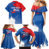 Personalized Slovakia Coat of Arms Family Matching Mermaid Dress and Hawaiian Shirt Map Flag Style
