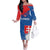 Personalized Slovakia Coat of Arms Family Matching Off The Shoulder Long Sleeve Dress and Hawaiian Shirt Map Flag Style
