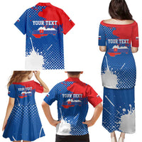 Personalized Slovakia Coat of Arms Family Matching Puletasi and Hawaiian Shirt Map Flag Style