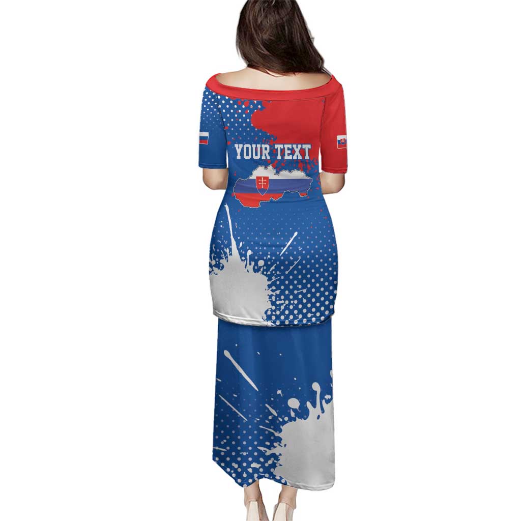 Personalized Slovakia Coat of Arms Family Matching Puletasi and Hawaiian Shirt Map Flag Style