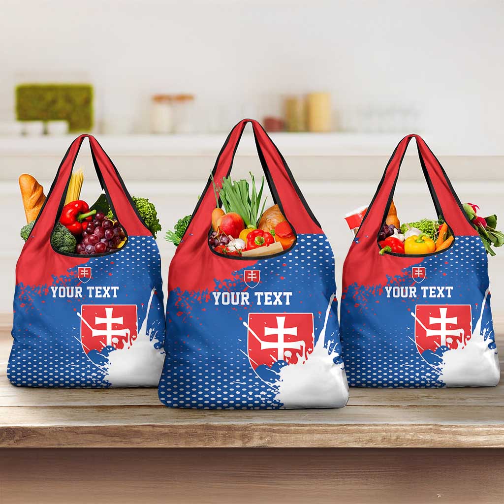 Personalized Slovakia Coat of Arms Grocery Bag Map Flag Style