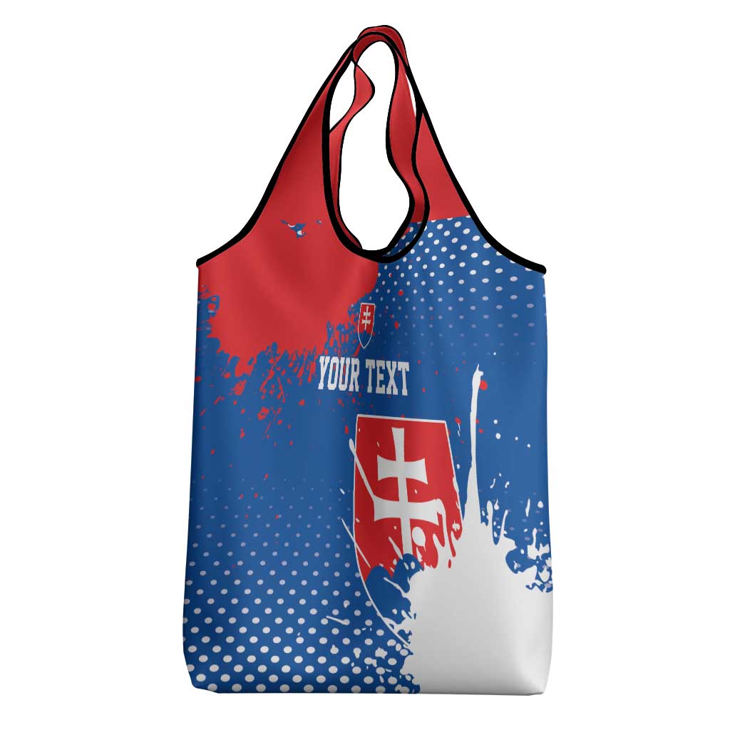 Personalized Slovakia Coat of Arms Grocery Bag Map Flag Style