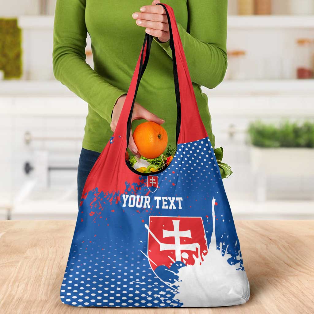 Personalized Slovakia Coat of Arms Grocery Bag Map Flag Style