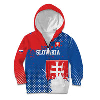 Personalized Slovakia Coat of Arms Kid Hoodie Map Flag Style