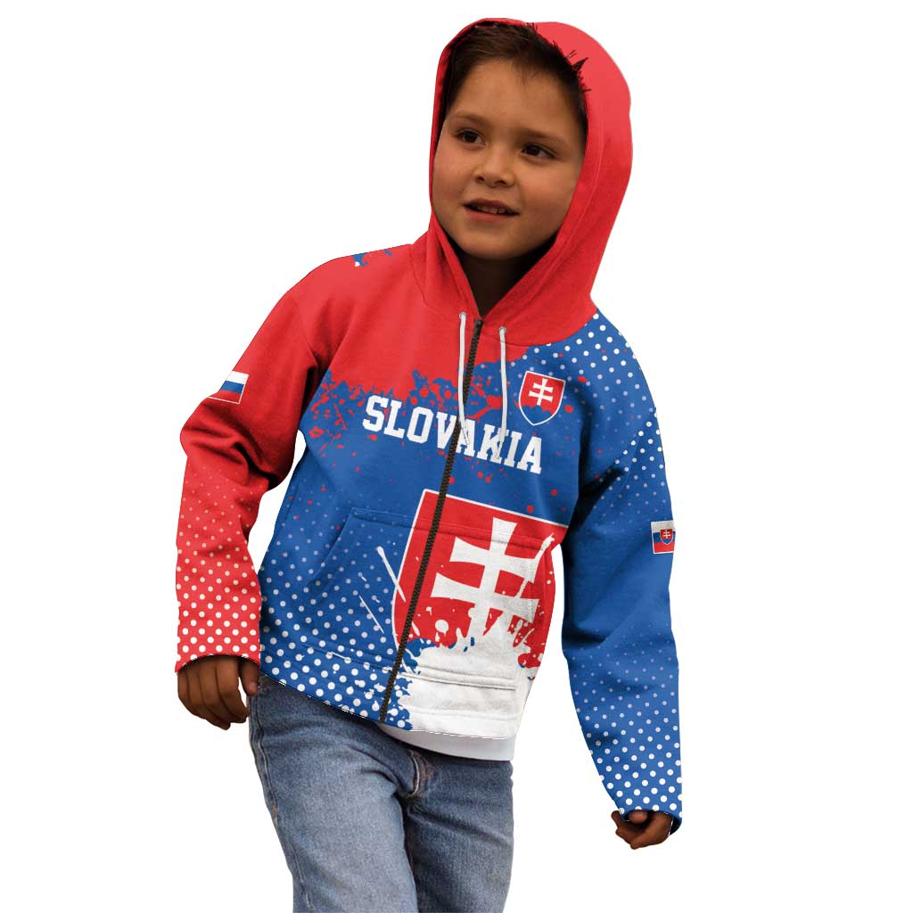 Personalized Slovakia Coat of Arms Kid Hoodie Map Flag Style