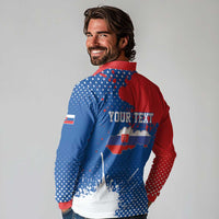 Personalized Slovakia Coat of Arms Long Sleeve Polo Shirt Map Flag Style