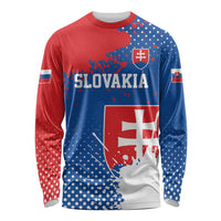 Personalized Slovakia Coat of Arms Long Sleeve Shirt Map Flag Style