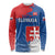 Personalized Slovakia Coat of Arms Long Sleeve Shirt Map Flag Style