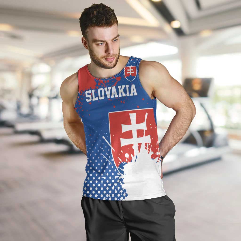 Personalized Slovakia Coat of Arms Men Tank Top Map Flag Style