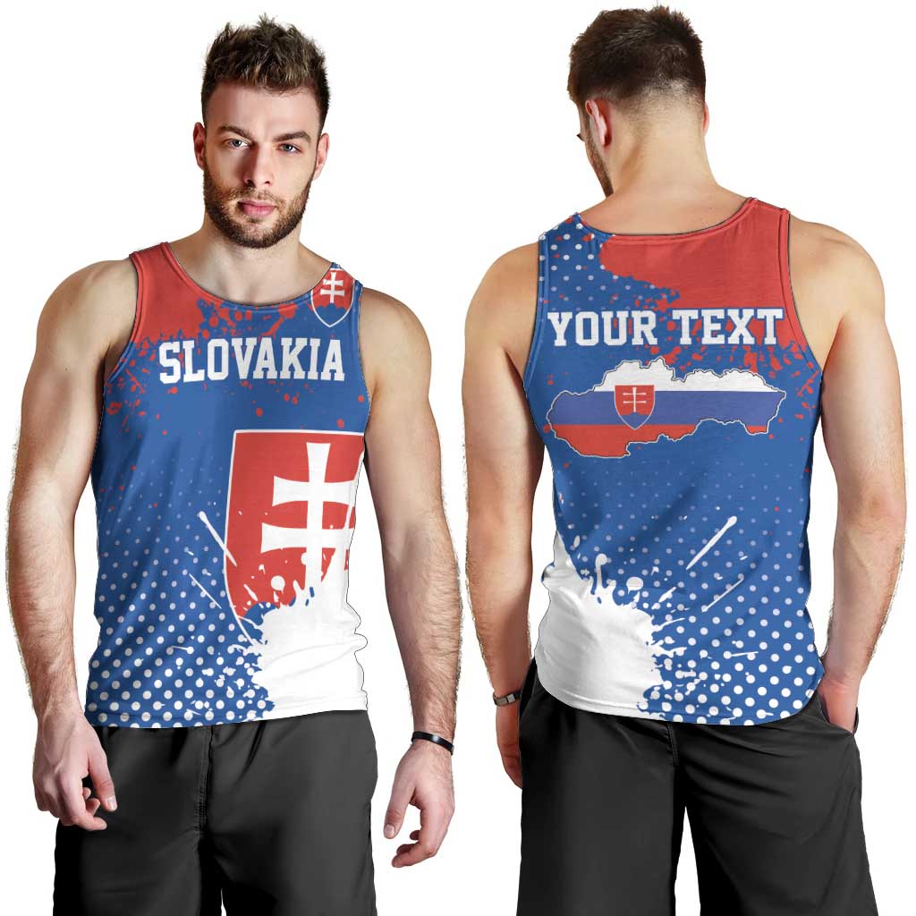 Personalized Slovakia Coat of Arms Men Tank Top Map Flag Style