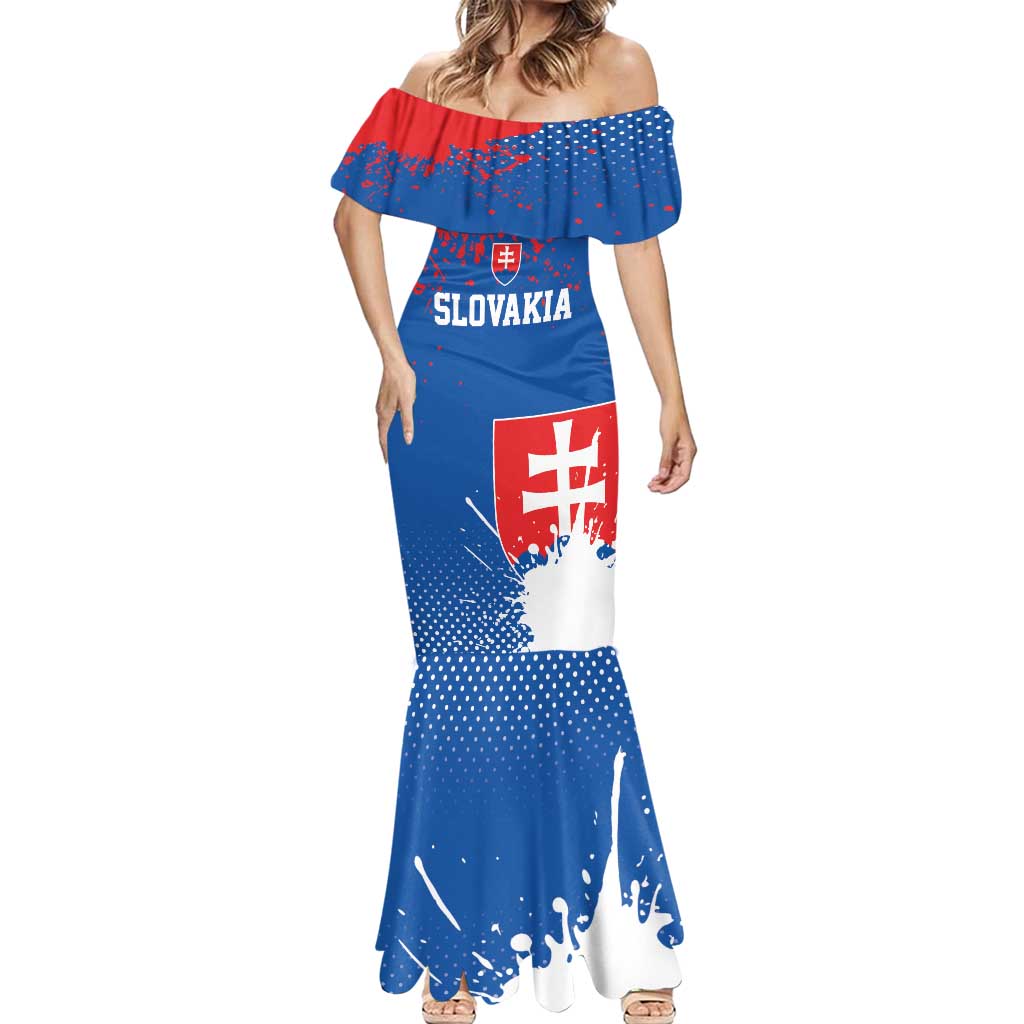 Personalized Slovakia Coat of Arms Mermaid Dress Map Flag Style