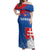 Personalized Slovakia Coat of Arms Off Shoulder Maxi Dress Map Flag Style