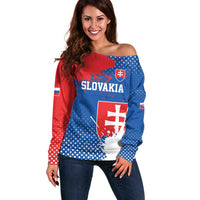 Personalized Slovakia Coat of Arms Off Shoulder Sweater Map Flag Style